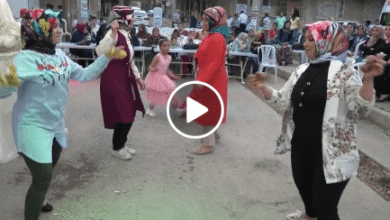 Hanım ablalardan oldukça hoş iğde dalı ve gımıldan kaşık oyunu