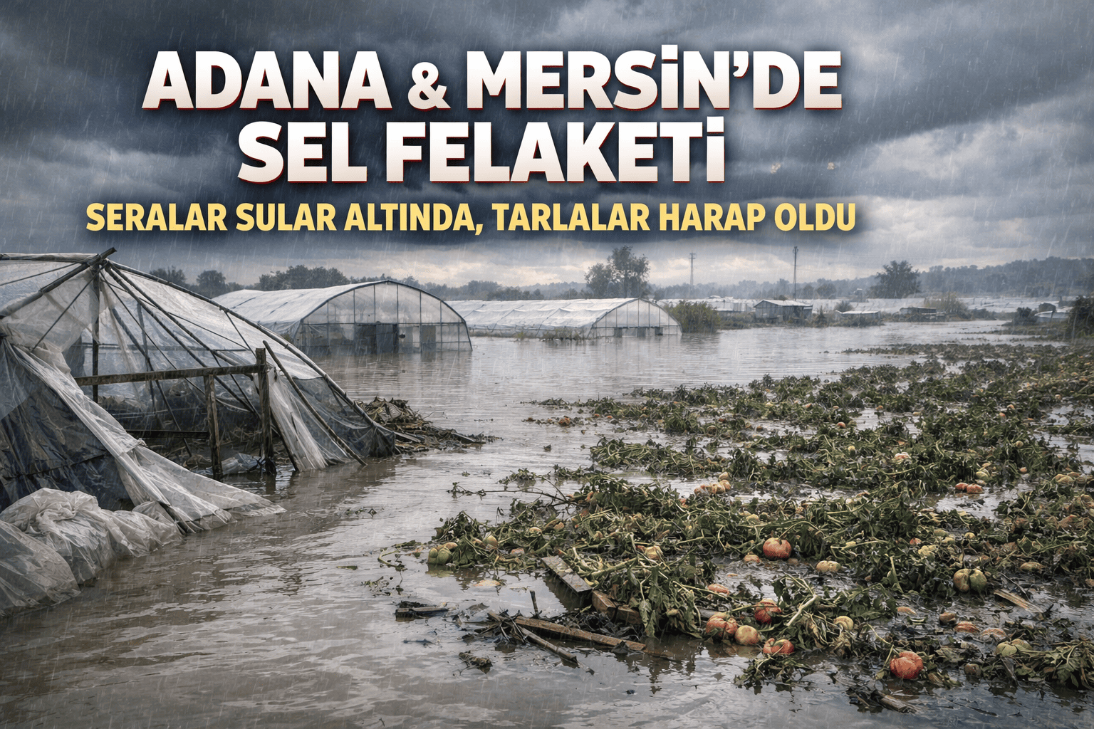 Adana ve Mersin’de Sel Felaketi Yoğun Yağış Seraları Yıktı