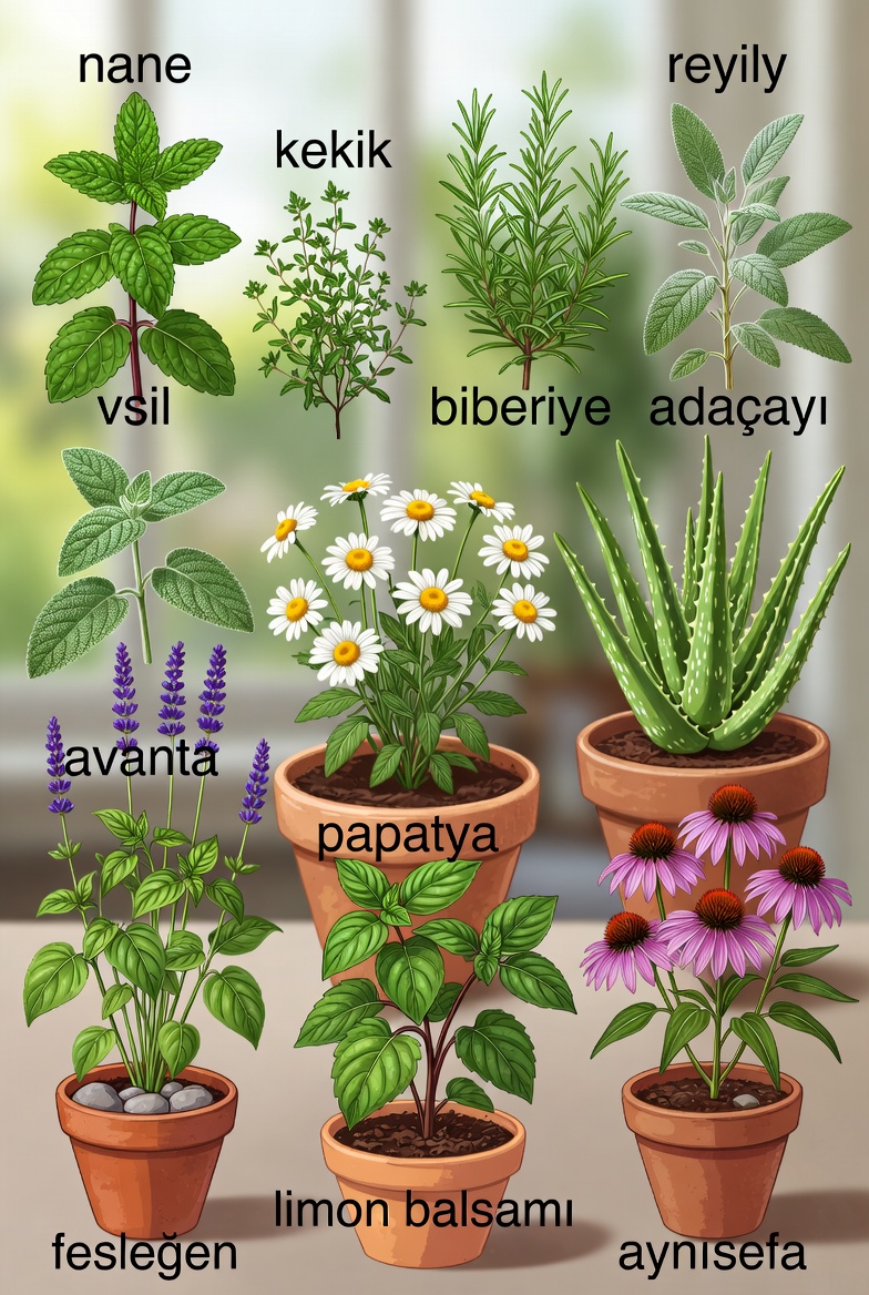 saksıda Şifalı Bitkiler