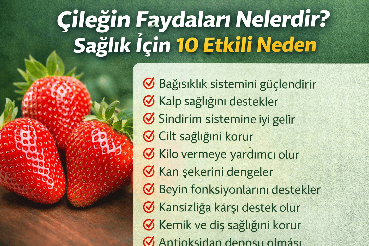 Çileğin Faydaları Nelerdir Sağlık İçin 10 Etkili Neden